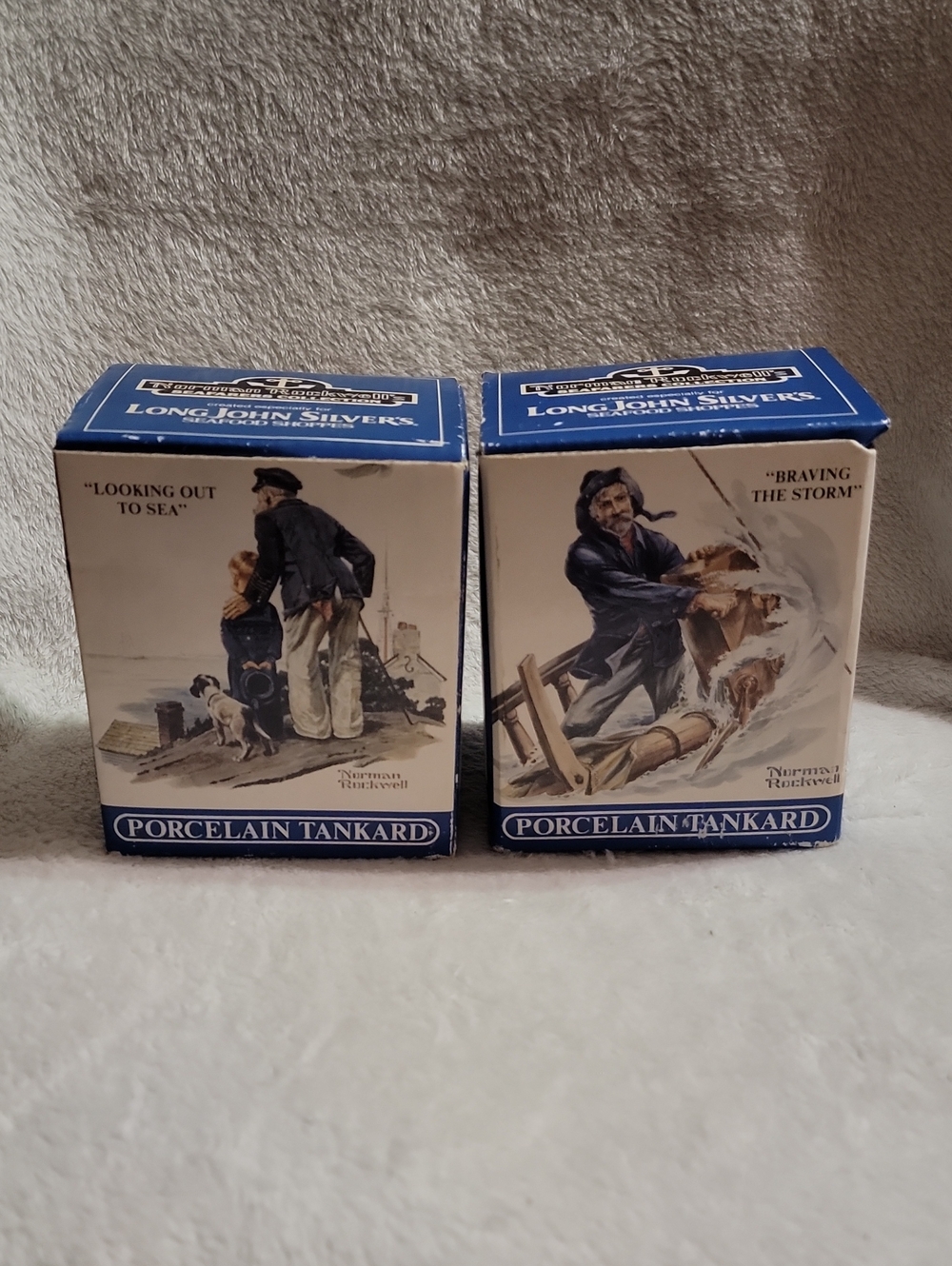 2 Vintage Norman Rockwell "Seafarers Collection" porcelain tankards